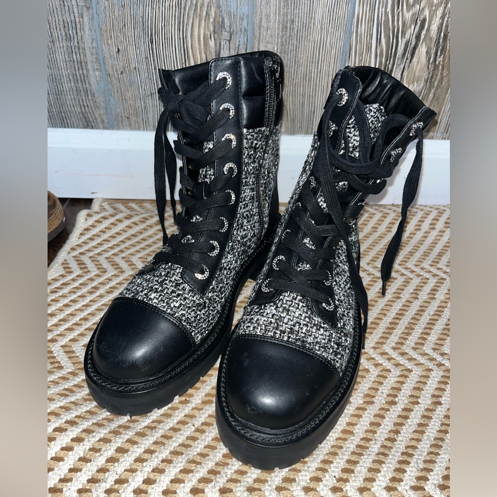 Kurt Geiger London Shore combat boots size 36 NWOT chunky lug sole motto grunge - Picture 5 of 7